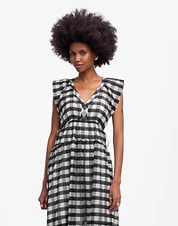 Sheer V-Neck Dolman Maxi Dress Gingham | Madewell