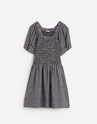 Smocked U-Neck Mini Dress in Gingham | Madewell