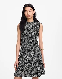Smocked Crewneck Mini Dress in Floral | Madewell
