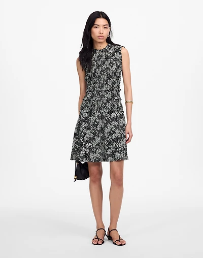 Smocked Crewneck Mini Dress Floral | Madewell