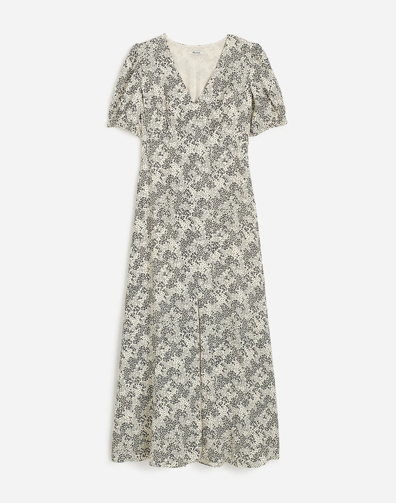Puff-Sleeve V-Neck Midi Dress Floral | Madewell