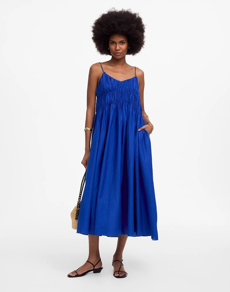 Textured V-Neck Midi Dress | Madewell