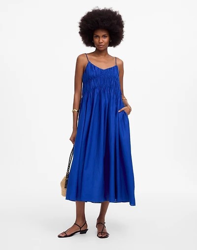 Textured V-Neck Midi Dress | Madewell