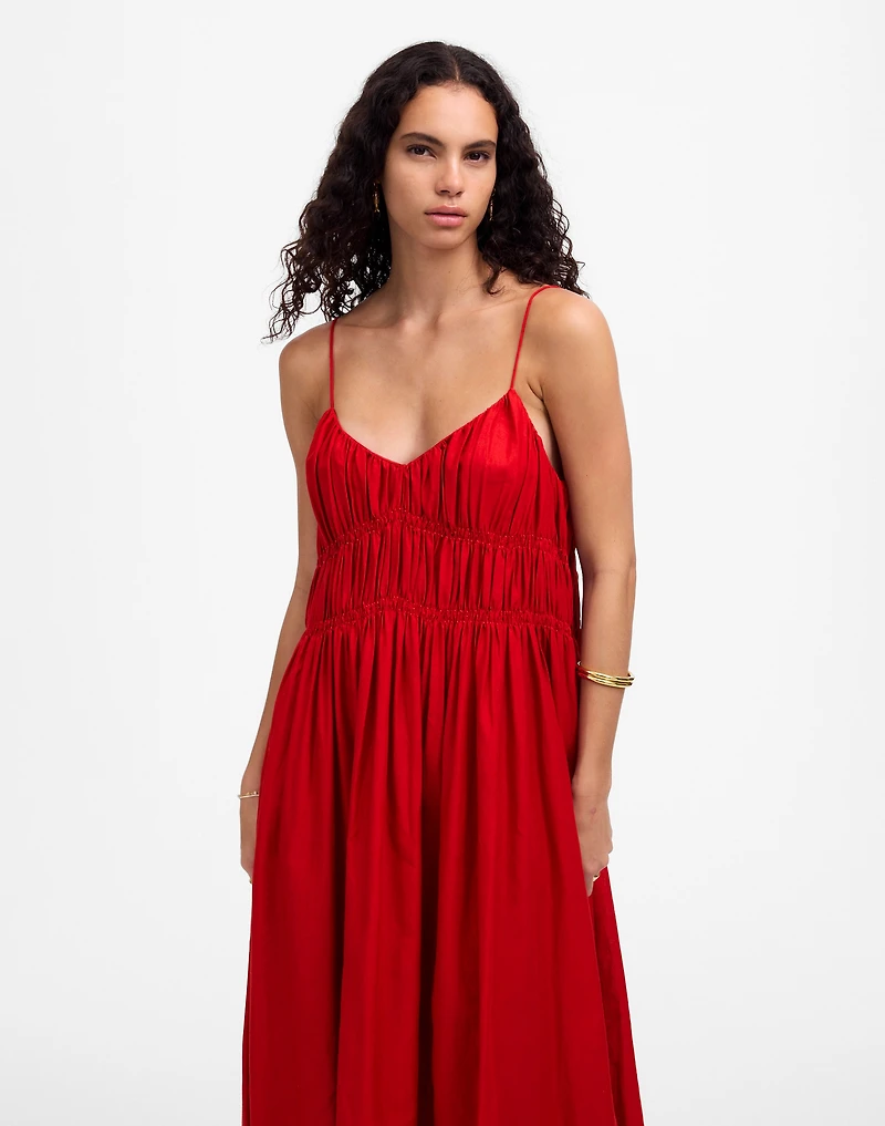 Textured V-Neck Midi Dress | Madewell