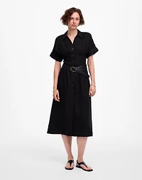 Pleated Midi Shirtdress 100% Linen | Madewell