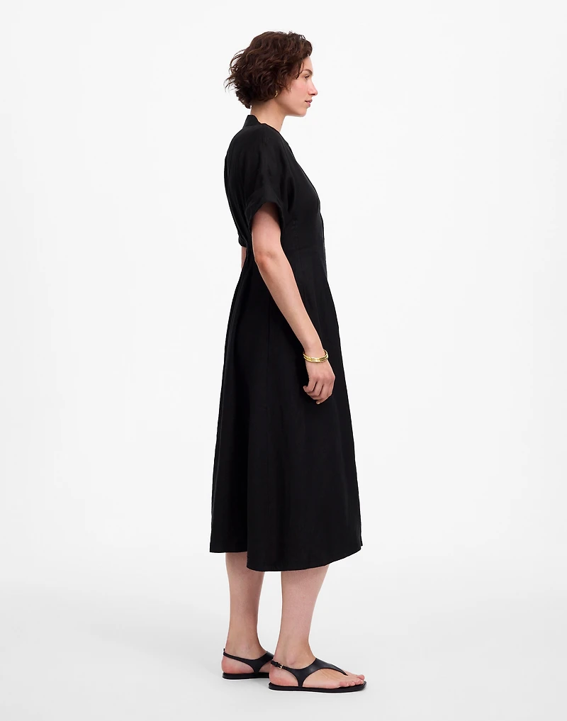 Pleated Midi Shirtdress 100% Linen | Madewell