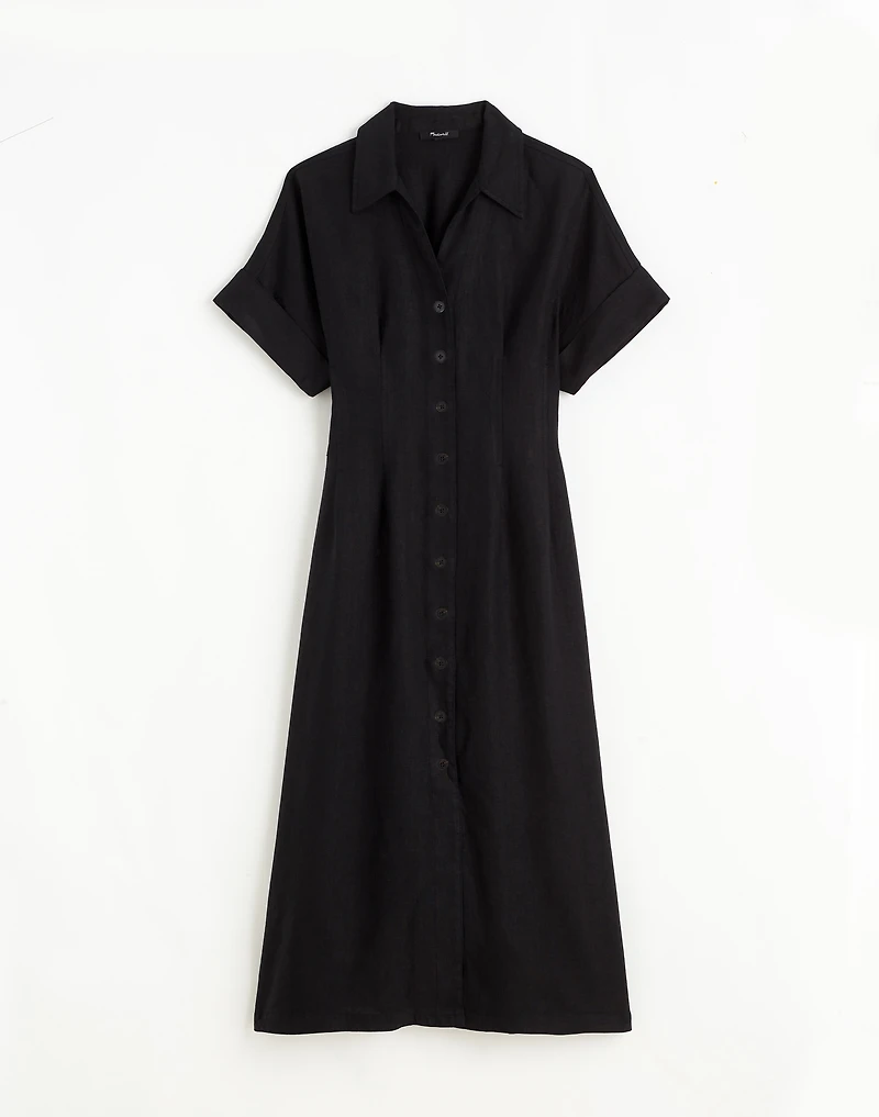 Pleated Midi Shirtdress 100% Linen | Madewell