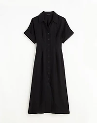 Pleated Midi Shirtdress 100% Linen | Madewell
