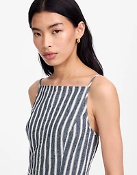 Pleated Wide-Leg Jumpsuit Pinstripe Linen | Madewell