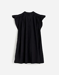 Flutter Sleeve Button-Front Mini Dress Poplin | Madewell