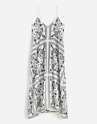 Embroidered Deep V-Neck Midi Dress in Bandana | Madewell