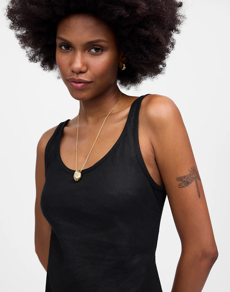 Scoopneck Sleeveless Midi Dress 100% Linen | Madewell