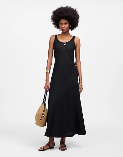 Scoopneck Sleeveless Midi Dress 100% Linen | Madewell