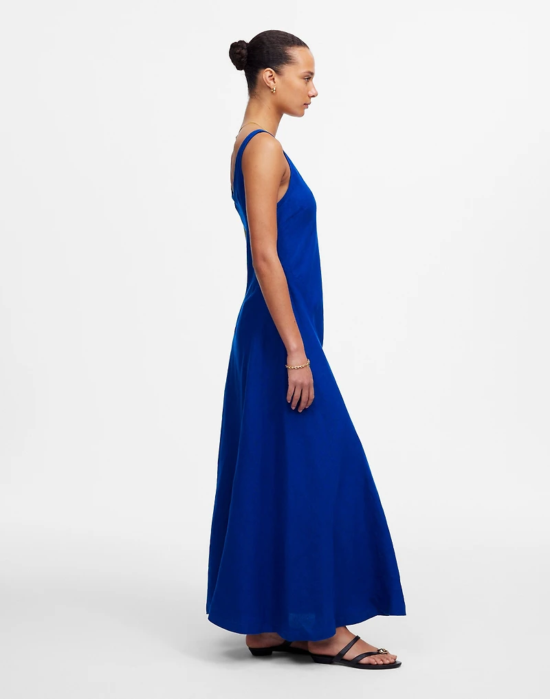 Scoopneck Sleeveless Midi Dress in 100% Linen | Madewell