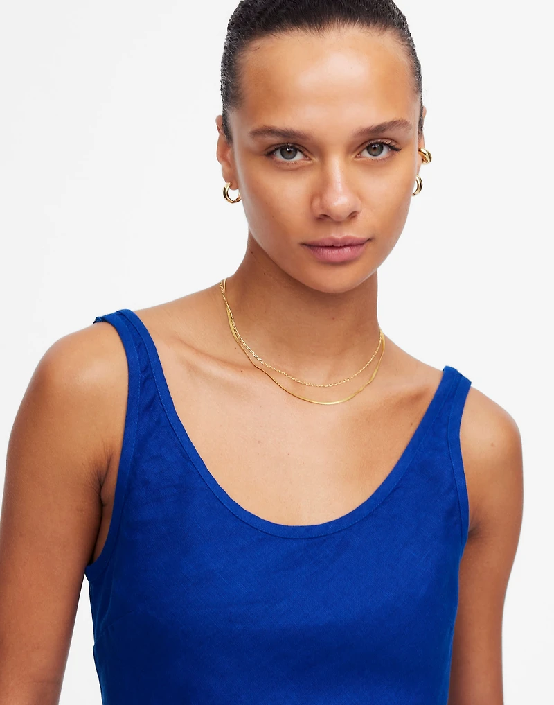 Scoopneck Sleeveless Midi Dress in 100% Linen | Madewell