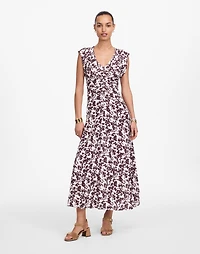 Ruched Flutter Sleeve Midi Dress | Madewell