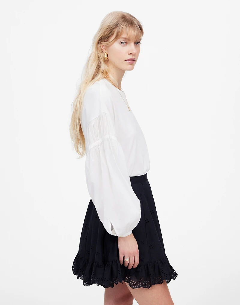 Eyelet Mini Skirt in Cotton Voile | Madewell