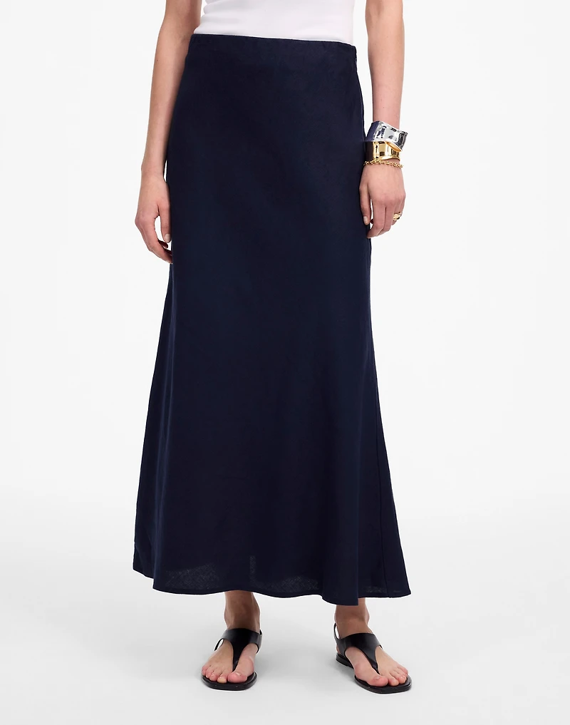 Linen Maxi Slip Skirt