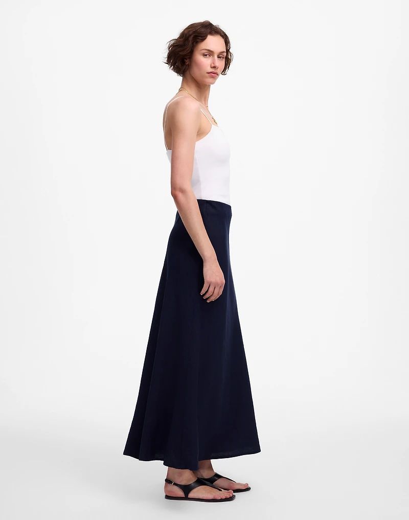 Linen Maxi Slip Skirt
