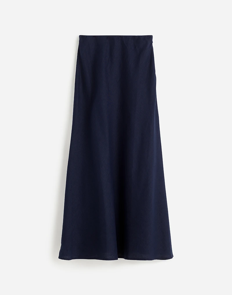 Linen Maxi Slip Skirt