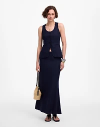 Linen Maxi Slip Skirt