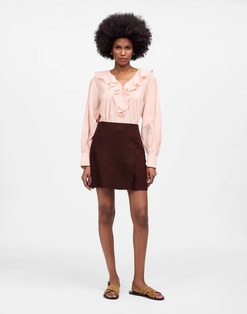 Pleated Linen Mini Skirt | Madewell