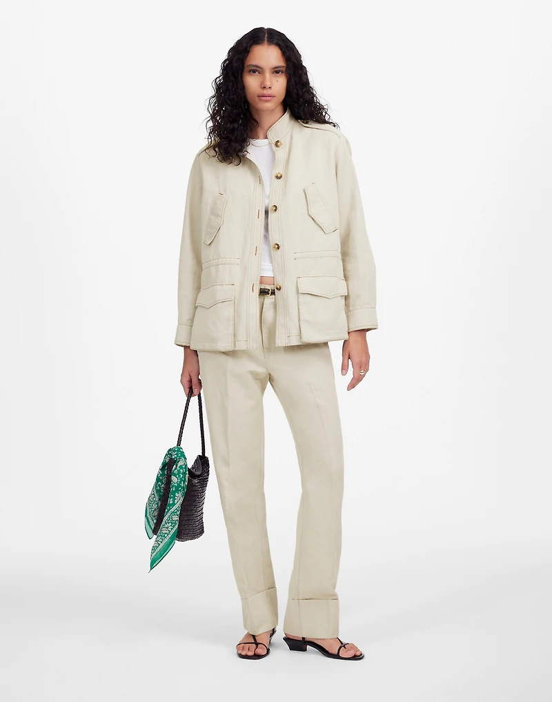 Cinched Utility Jacket in Italian Linen Twill | Madewell