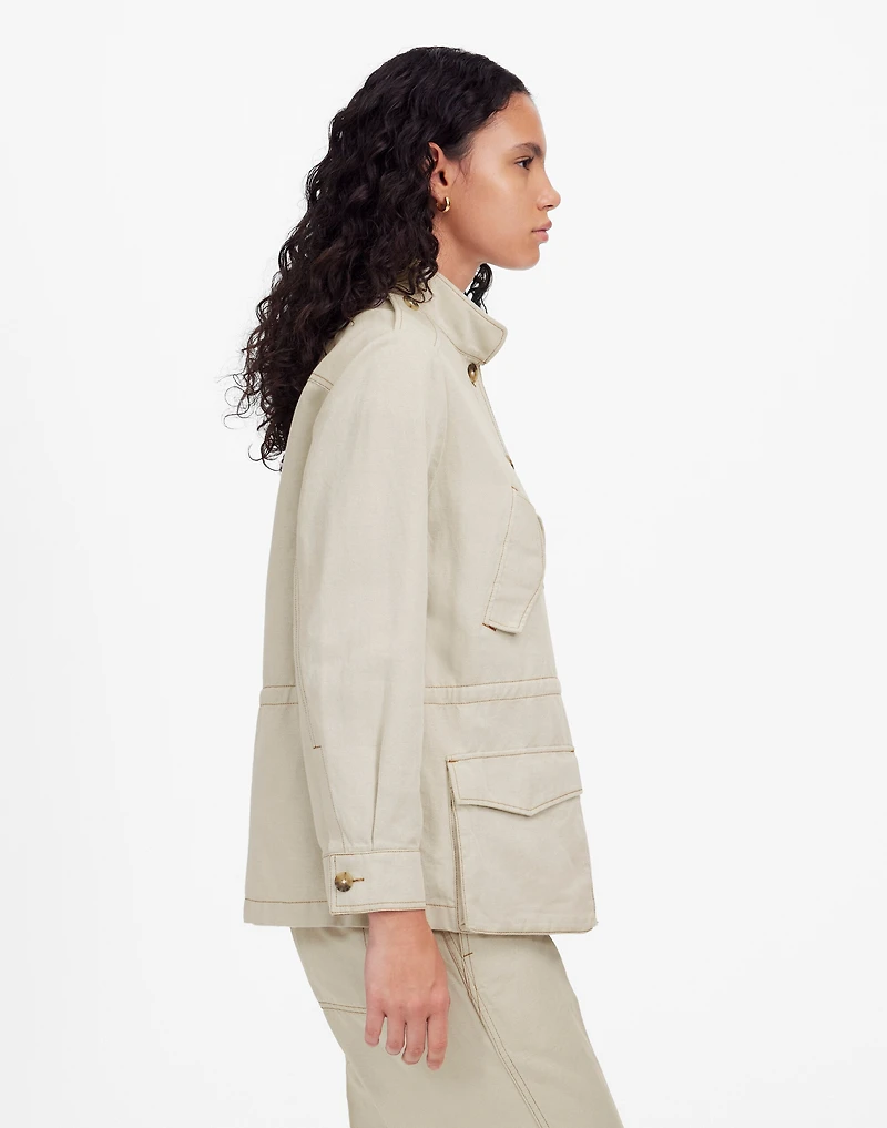 Cinched Utility Jacket in Italian Linen Twill | Madewell