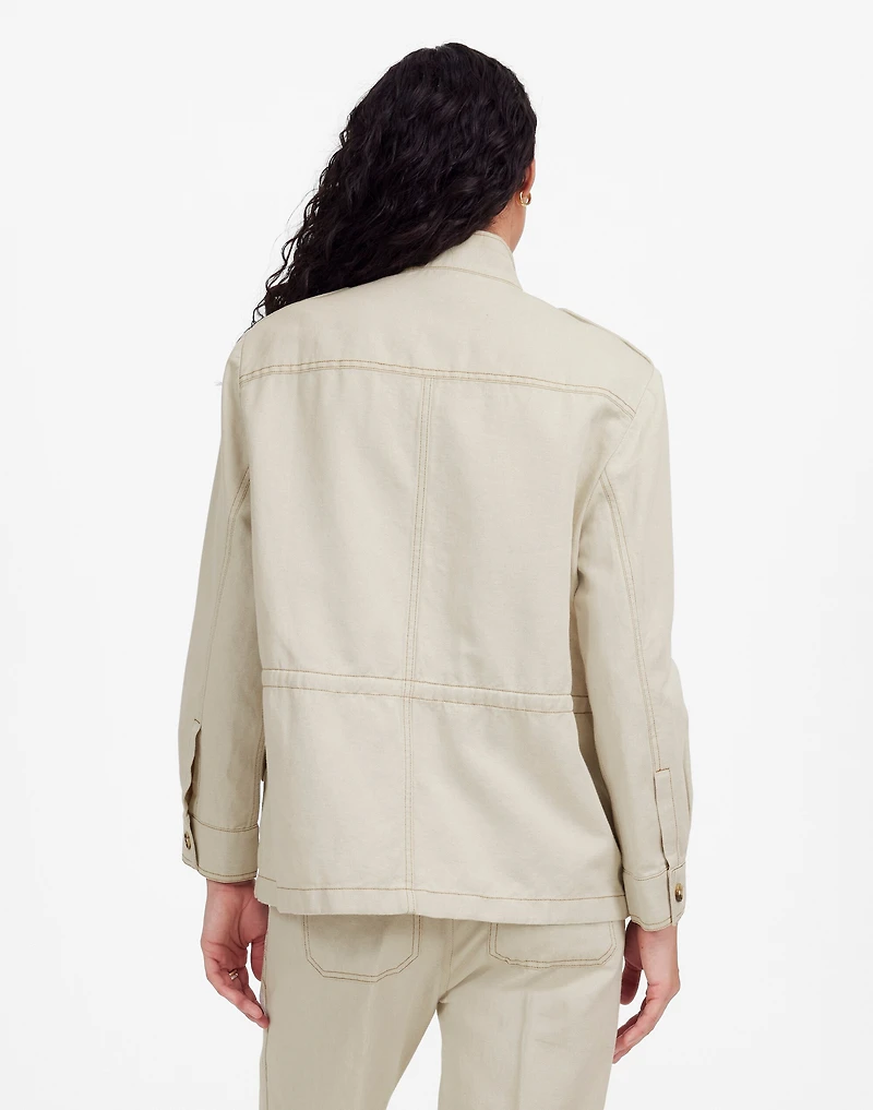 Cinched Utility Jacket Italian Linen Twill | Madewell