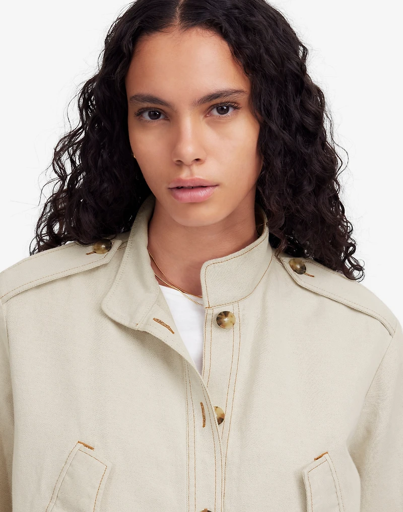 Cinched Utility Jacket in Italian Linen Twill | Madewell