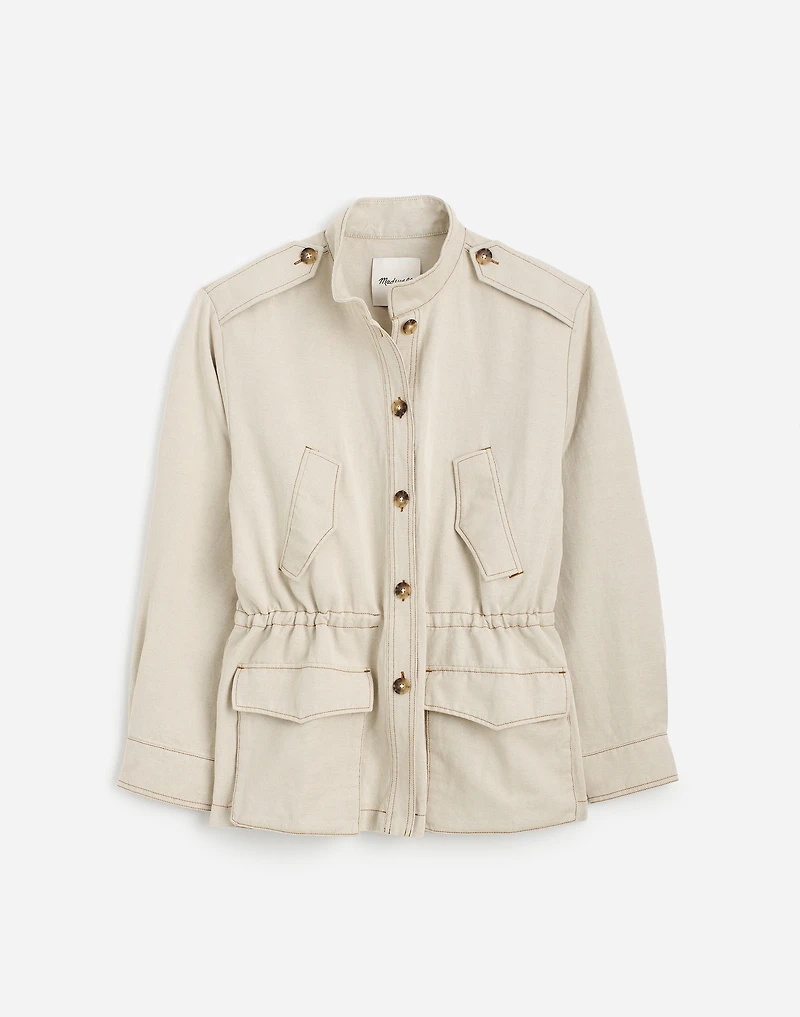 Cinched Utility Jacket in Italian Linen Twill | Madewell