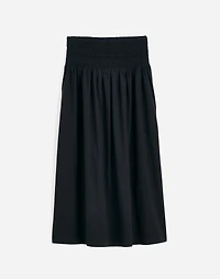 Smocked-Waist Poplin Midi Skirt | Madewell
