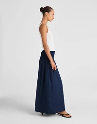 Smocked-Waist Poplin Midi Skirt | Madewell