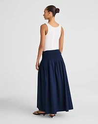Smocked-Waist Poplin Midi Skirt | Madewell