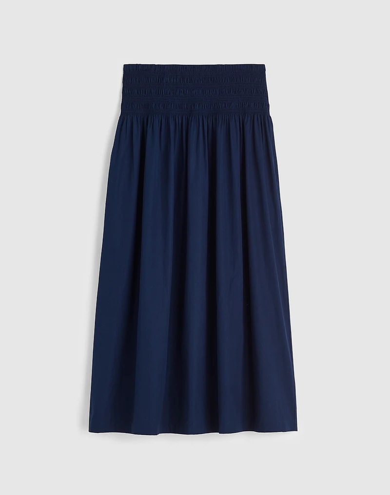 Smocked-Waist Poplin Midi Skirt | Madewell