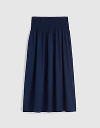 Smocked-Waist Poplin Midi Skirt | Madewell