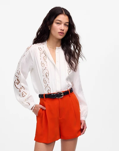 Easy Pleated Trouser Shorts in Crepe | Madewell