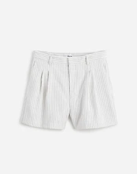 Pleated Trouser Shorts Pinstripe Linen Blend | Madewell