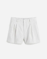 Pleated Trouser Shorts in Pinstripe Linen Blend | Madewell