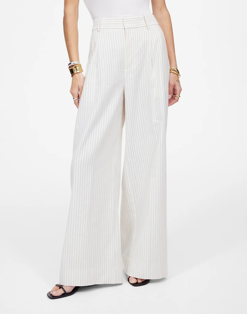 The Superwide-Leg Trouser in Pinstripe Linen Blend | Madewell