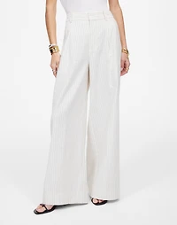 The Superwide-Leg Trouser in Pinstripe Linen Blend | Madewell