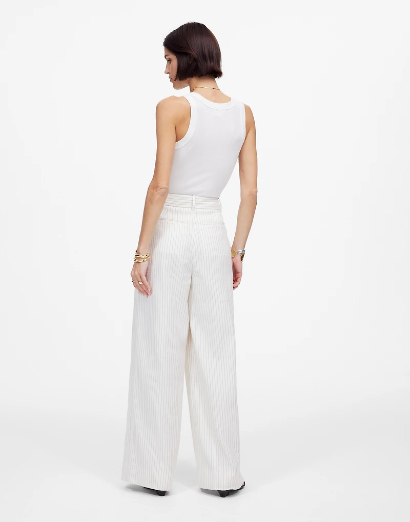 The Superwide-Leg Trouser in Pinstripe Linen Blend | Madewell