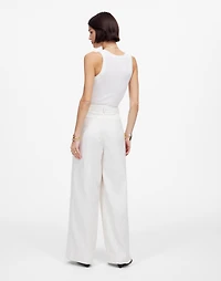 The Superwide-Leg Trouser in Pinstripe Linen Blend | Madewell