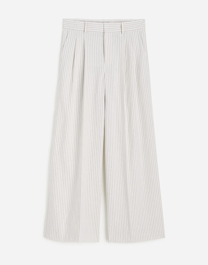 The Superwide-Leg Trouser Pinstripe Linen Blend | Madewell