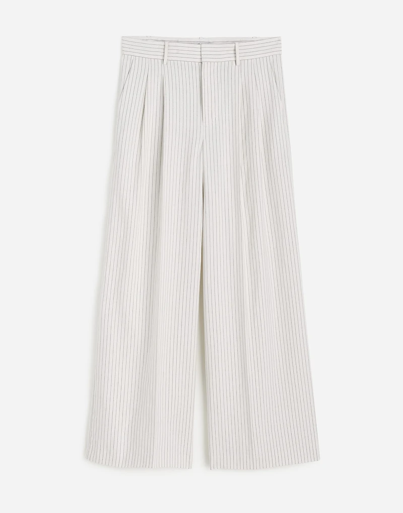 The Superwide-Leg Trouser in Pinstripe Linen Blend | Madewell