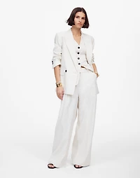 The Superwide-Leg Trouser in Pinstripe Linen Blend | Madewell