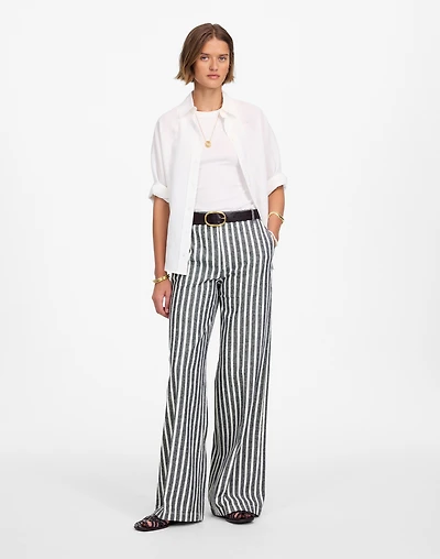 The Zoe Relaxed Wide Pant in Linen-Cotton Blend | Madewell