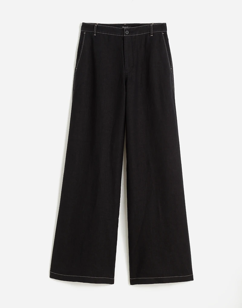 The Tall Zoe Relaxed Wide Pant in 100% Linen | Madewell