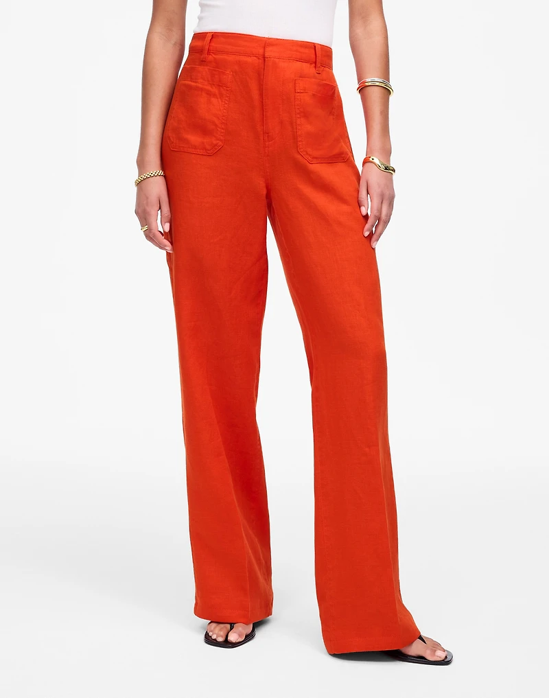 Patch Pocket Flare Pant 100% Linen | Madewell