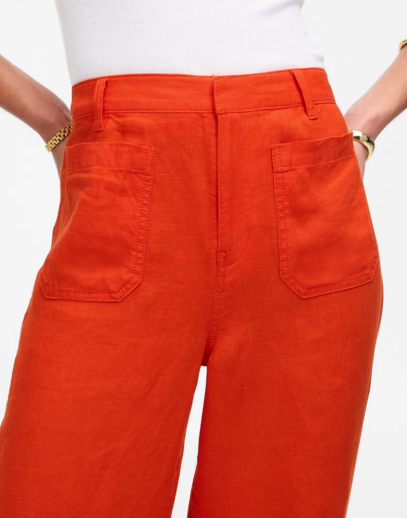Patch Pocket Flare Pant 100% Linen | Madewell